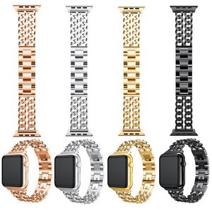 Bracelets intelligents en alliage métallique Double Cowboy chaîne à maillons pour iWatch 8 7 6 5 4 SE Bracelet pour Apple Watch Series 38/40/41 mm 42/44/45 mm