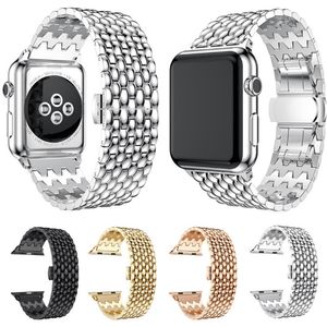 Smart Straps Bracelet à motifs de dragon à sept perles Bracelet à maillons pour iWatch 8 7 6 5 4 SE Bracelet pour Apple Watch Series 38/40/41mm 42/44/45mm Bracelet de montre