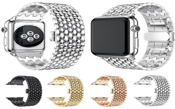 Boulots intelligents Band de liaison de chaîne de bracelet à motifs à sept perles FIT IWATCH 8 7 6 5 4 SE STRAP POUR LES SERRES DE MONTRATION 38/40 / 41MM 42/44 / 45 mm WatchBand9088965