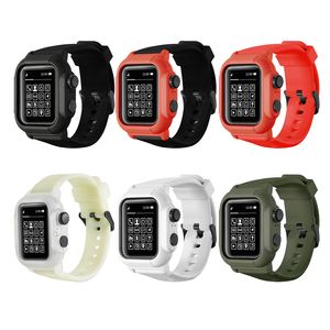 Smart Straps Coque étanche Plongée Kits de bracelets intégrés Couverture de montre avec bracelet de montre Bracelet Fit iWatch 8 7 6 SE 5 4 Pour Apple Watch 42 44 45mm Bracelet