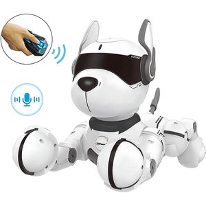 Smart Talking RC Robot Dog Walk Dance Interactive Pet Puppy Remote Voice Control Intelligent Toy for Kids 220107