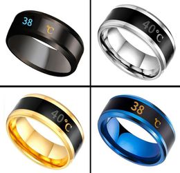 Smart Température Bijoux en acier inoxydable Bague de bouteille de titane