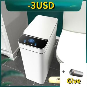 Couche de poubelle intelligente poubelle de capteur automatique pour la salle de bain Cube Cube salon Recycle Bacs Accessoires 240408