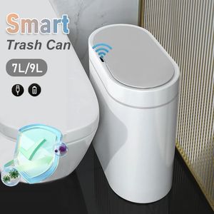 Smart Trash Can smalle 79l WaterPoof badkamer toilet vuilnisbak bin keukenmanden Dust bin automatische sensor afvalbasket 240510