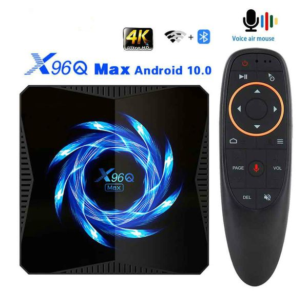 Smart TV Android 10 4 Go 32 Go 64 Go 4K H.265 Player multimédia 2.4g / 5.0g WiFi Bluetooth Set Top Box Android10 TVBOX X96Q MAX