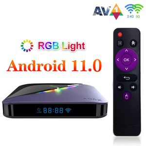 Smart TV Box Android 11 A95x F3 Air II Amlogic S905W2 5G Wifi 4K 3D BT5.0 RGB Lumière TV Boxs HD Media Player 4GB 32GB