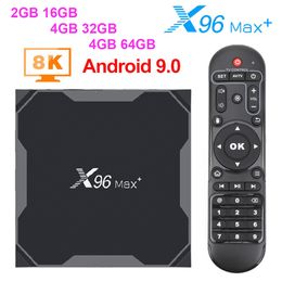 X96 MAX + Android 9.0 TV BOX 4 Go de RAM Amlogice S905X3 2 Go 16 Go 8K Lecteur vidéo 2.4G5GDual Wifi HD 1000M X96MAX