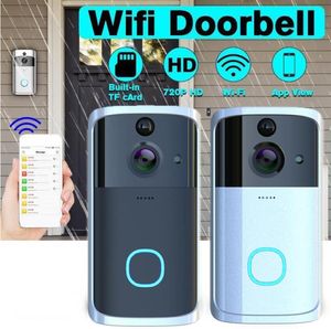 Sonnettes vidéo intelligentes Sonnette visuelle Sonnette de porte WiFi M7 166ﾰ Interphone multifonctionnel HD universel Caméra à anneau audio bidirectionnel