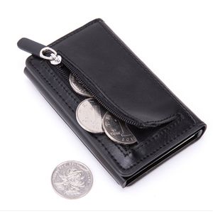 Smart Wallet Magneet Sluiten Anti-Diefstal Blokkering Kaart Doos Kaarthouder Mannen en Dames Unisex PU-leer