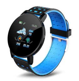 Montre intelligente 119 Plus Fitness Smartwatch hommes femmes montres intelligentes bande magique pour Android IOS Fitness Tracker4619142