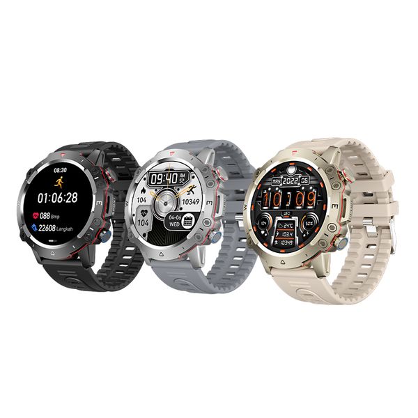 Montre intelligente, batterie de 30 jours, 30 mètres étanche, 1,46 pouces (environ 4,7 cm) grand écran HD, Bluetooth 5.1, assistant vocal AI, compatible avec Android et iOS