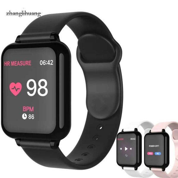 Smart Watch B57 Impermeable Fiess Tracker Sport para iOS Android Teléfono Smartwatch Smart Heart Monitor Funciones de presión arterial A1 reloj