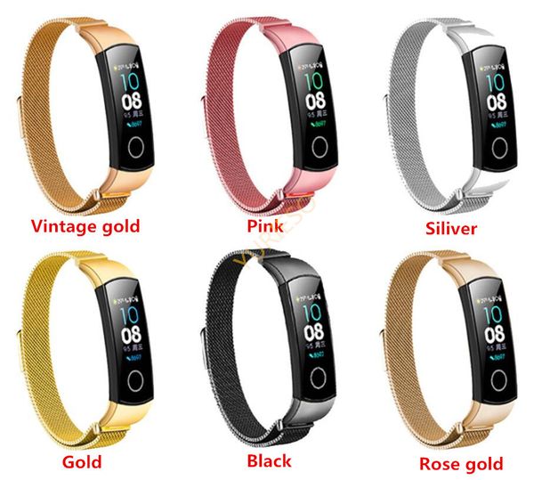 Bracelet de montre intelligent bracelet de montre mode milanais acier inoxydable remplacement bracelet magnétique pour Huawei Honor 4