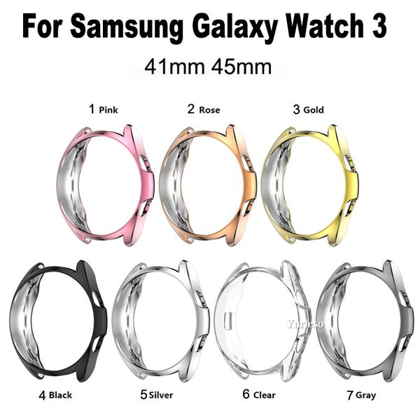 Estuche para reloj inteligente Cubierta de borde de reloj lavable flexible para Samsung Galaxy Watch 3 Estuches Protector Venta al por mayor Barato 41 mm 45 mm