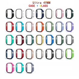 Smart Watch Cases For Apple Watch Ultra 49mm Tempered Glass Screen Protector Hard PC Cover