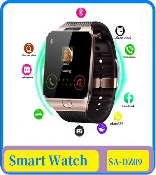 Reloj inteligente Dz09 reloj inteligente compatible con cámara TF Sim hombres mujeres deporte Bluetooth reloj de pulsera para Samsung Huawei Xiaomi teléfono Android5920175