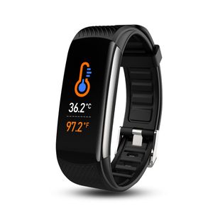 Smart watch C6T Hardloopoefening temperatuur hartslag real-time monitoring waterdichte gezondheidssportarmband