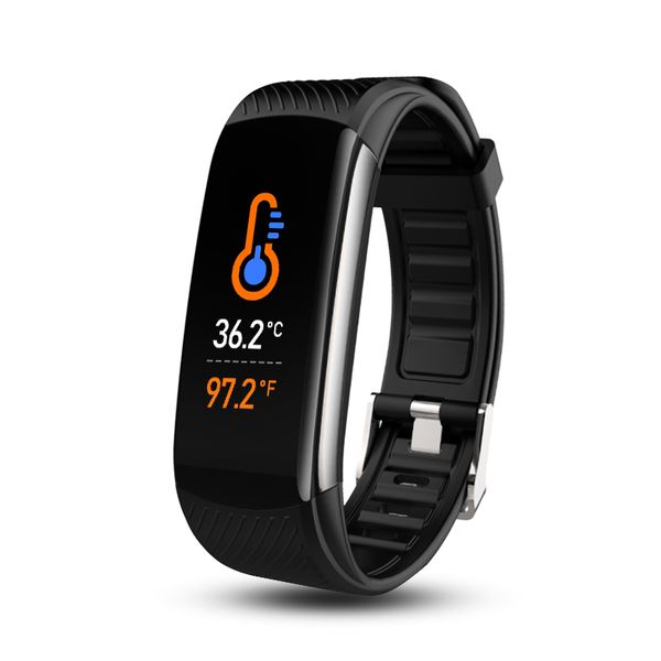 Reloj inteligente C6T, ejercicio de carrera, temperatura, frecuencia cardíaca, monitoreo en tiempo real, pulsera deportiva impermeable para la salud
