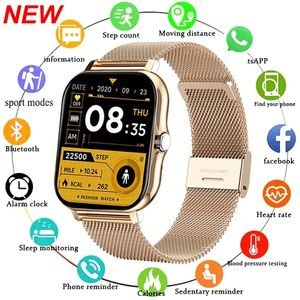 Smart Watch voor heren Dames Cadeau Volledig touchscreen Sport Fitness Horloges Bluetooth-oproepen Digitale smartwatch Damespolshorloge Horloges