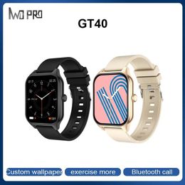 Smart Watch GT40 Bluetooth Bellen Muziekbediening Slaap Hartslagmeter Meerdere sportmodi Smartwatches voor kinderen Heren Dames