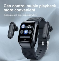 Casque de montre intelligente 2N1 hommes Bluetooth appelez le bracelet IP67 Sport de tracker de fitness de la fréquence cardiaque imperméable Sport pour et 4615492