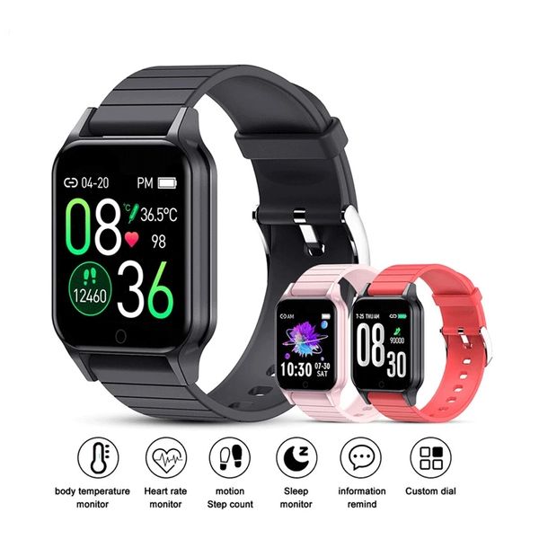 Reloj inteligente Frecuencia cardíaca Monitor de temperatura corporal Presión arterial Oxígeno Información de recordatorio inteligente Empuje Fondo de pantalla personalizado Relojes deportivos para Android IOS