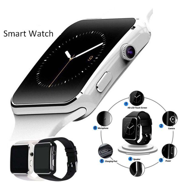 Smart Watch Pedómetro Pantalla táctil Conecte Connect Watch Sopk Sim Tarjeta TF Bluetooth Tracker Smartwatch para Facebook WhatsApp