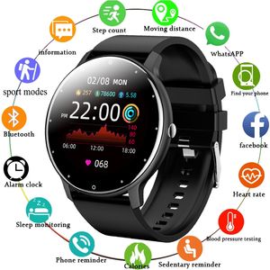 Montre intelligente Smartwatch étanche Bluetooth Bracelet plein écran tactile Sport Fitness Tracker tension artérielle moniteur de fréquence cardiaque hommes femmes montres pour Android iOS