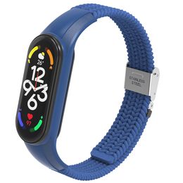 Sangle de montre intelligente pour smartwatchs Xiaomi Mi Band 7 Bands Ajustements pour hommes Sport Bracelet Blue Blue Smartwatch