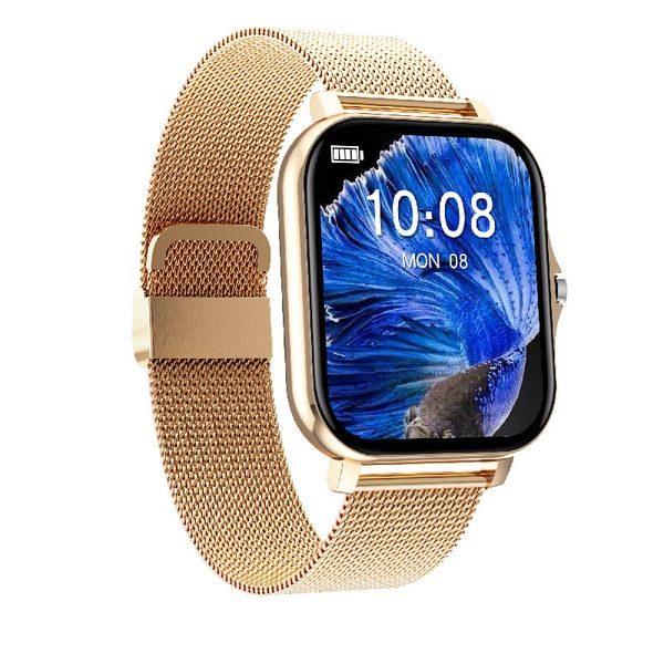 Reloj inteligente Pantalla táctil Bluetooth deportivo pulsera inteligente reloj Fitness Tracker Smartwatch Reloj relojes con correa de acero inoxidable por kimistore