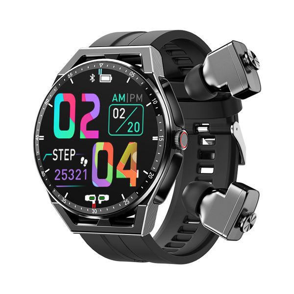 Montre intelligente avec écouteurs 2 en 1 Smartwatch Fitness Tracker avec casque tws intégré Écran tactile HD 1,3 po Podomètre étanche Moniteur de fréquence cardiaque Pression artérielle