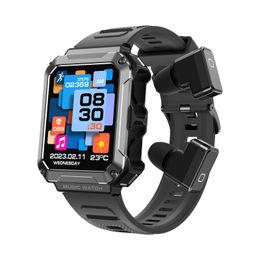 Smart Watch avec écouteurs sans fil 4G Grande mémoire 3 + 1 Musique locale Téléchargez des appels Réponse Écouteurs