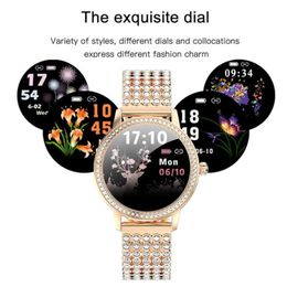 Smart Watch Women Charm Diamondstudded Steel Band Watches IP68 Bracelet imperméable Rate cardiaque LW20 Romance Smartwatch Cadeau pour LO73356351