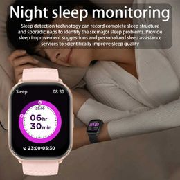 Smart Watches 2,01 inch HD-scherm 2024 Smart Watch Dames Voice Assistant Bluetooth-oproep Sportgezondheidsmonitor Damessmartwatch voor Android IOSL2401