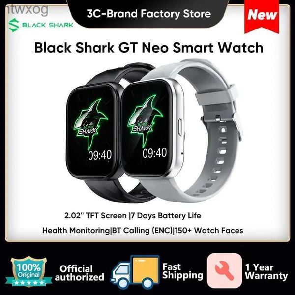 Relojes inteligentes 2023 Black Shark GT Neo Smartwatch 2.02 Pantalla TFT Monitoreo de salud Reloj deportivo deportivo 7 días de duración de la batería Totalmente lavable YQ240125