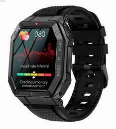 Montres intelligentes 2023 montre intelligente militaire hommes K55 Bluetooth Smartwatch pour hommes moniteur de santé IP68 montre étanche pour Android IOS cadran personnalisé YQ240125