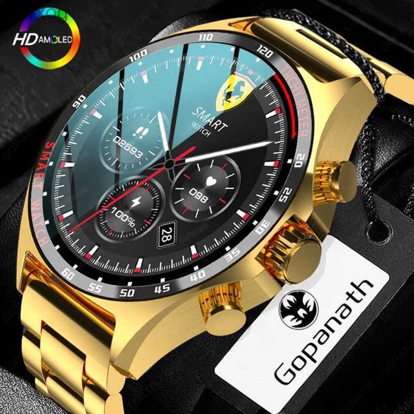 Montres intelligentes 2023 nouvelle montre intelligente d'affaires hommes 1.58 pouces AMOLED Bluetooth appel boussole NFC 400mAh grande batterie surveillance de la santé Smartwatch YQ240125