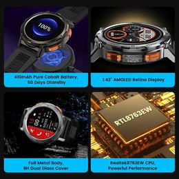 Smart Watches 2024 AMAZTIM TANK T2 Ultra Smartwatch herenhorloges IP69K Waterdicht AI Voice Assistant AMOLED Fitness AOD Smart Watch voor herenL2401