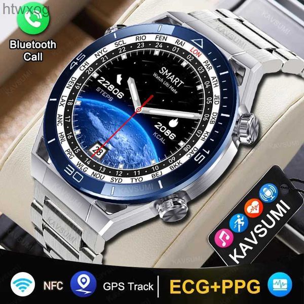 Relojes inteligentes 2024 NUEVO KAVSUMI Reloj inteligente con carga inalámbrica NFC 454 * 454 Pantalla Reloj inteligente resistente al agua Pulsera de fitness para hombres para Android IOS YQ240125