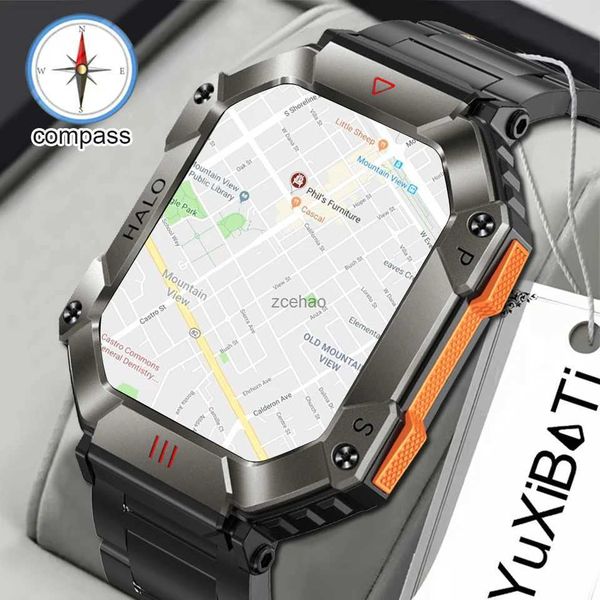 Montres intelligentes 2024 nouveau militaire extérieur hommes montre intelligente boussole GPS piste météo AI voix 120 + Modes sportifs 620mAh SmartWatches hommes femmes