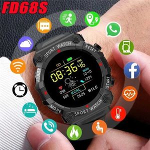 Smart Watches 2024 Smart Watch Heren Sport Dames Chil Smartwatch Bluetooth Muziek Touchscreen Fitnessarmband Slimme band Verbonden telefoon FD68S