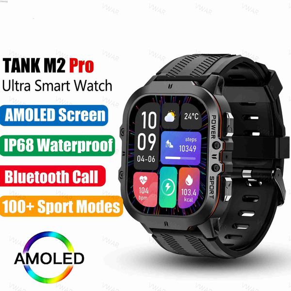 Montres intelligentes 2024 TANK M2 Pro montre intelligente 1.96 AMOLED Ultra Smartwatch Fitness montres militaires AI voix IP69K étanche sport Smartwatch YQ240125