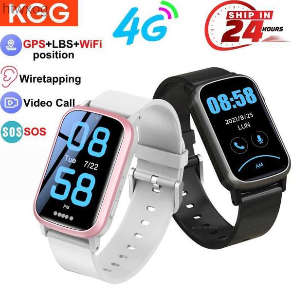 Relojes inteligentes 4G Reloj inteligente para niños Teléfono GPS WIFI LBS Ubicación en tiempo real Videollamada Reloj Tarjeta SIM SOS Cámara impermeable para niños YQ240125