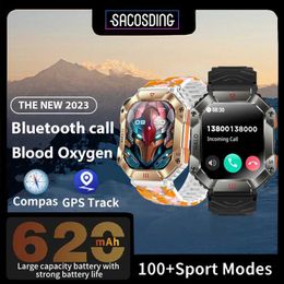 Slimme horloges 620 mAh Batterij GPS Smart Watch Sport Fitness Armband Bluetooth Oproep Gezondheid Waterdichte smartwatch voor heren Android IOS-horloges