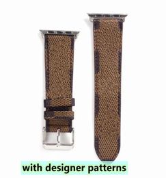 Smart Watches Bands Remplacement Band Watch Band Sangle Designer pour la série 1 2 3 4 5 6 38 mm 40mm 42 mm 44 mm PU Leather1262290