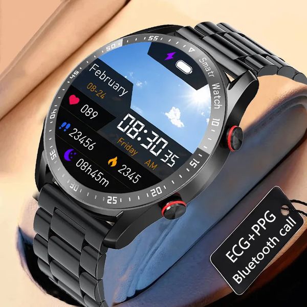 Montres intelligentes Bluetooth appel montre intelligente hommes étanche Sport Fitness Tracker affichage météo homme Smartwatch 231113