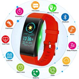 Relojes inteligentes Marca Chenxi Pulsera Pulsera Bluetooth Mensaje de frecuencia cardíaca Recordatorio Monitoreo del sueño para Ios Teléfono Android Q0524