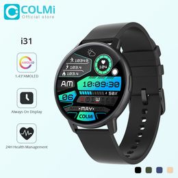 Slimme horloges COLMI i31 Smartwatch 143 AMOLED-display 100 sportmodi 7 dagen batterijduur Ondersteuning op horloge Heren Dames 230909