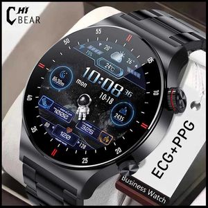 Smart Watches Dome-camera's ChiBear Nieuw Bluetooth Call Smart Men AMOLED ECG + PPG Waterdicht Draaiknop Heren Smart Sport Fitness Tracker+ Box x0705