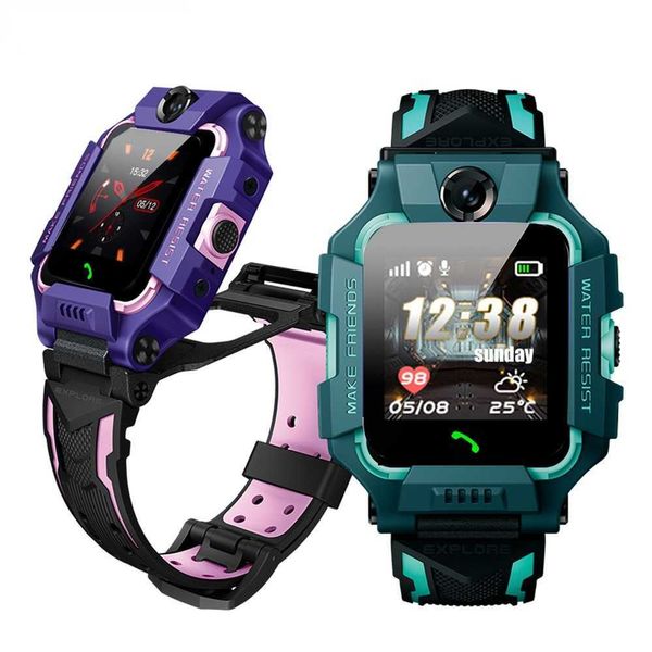 Relojes inteligentes Cámaras domo Niños Smart 2021 Cámaras duales Chat de voz SOS LBS GPS Niños inteligentes para niños Niñas con tarjeta SIM 360 girada x0706